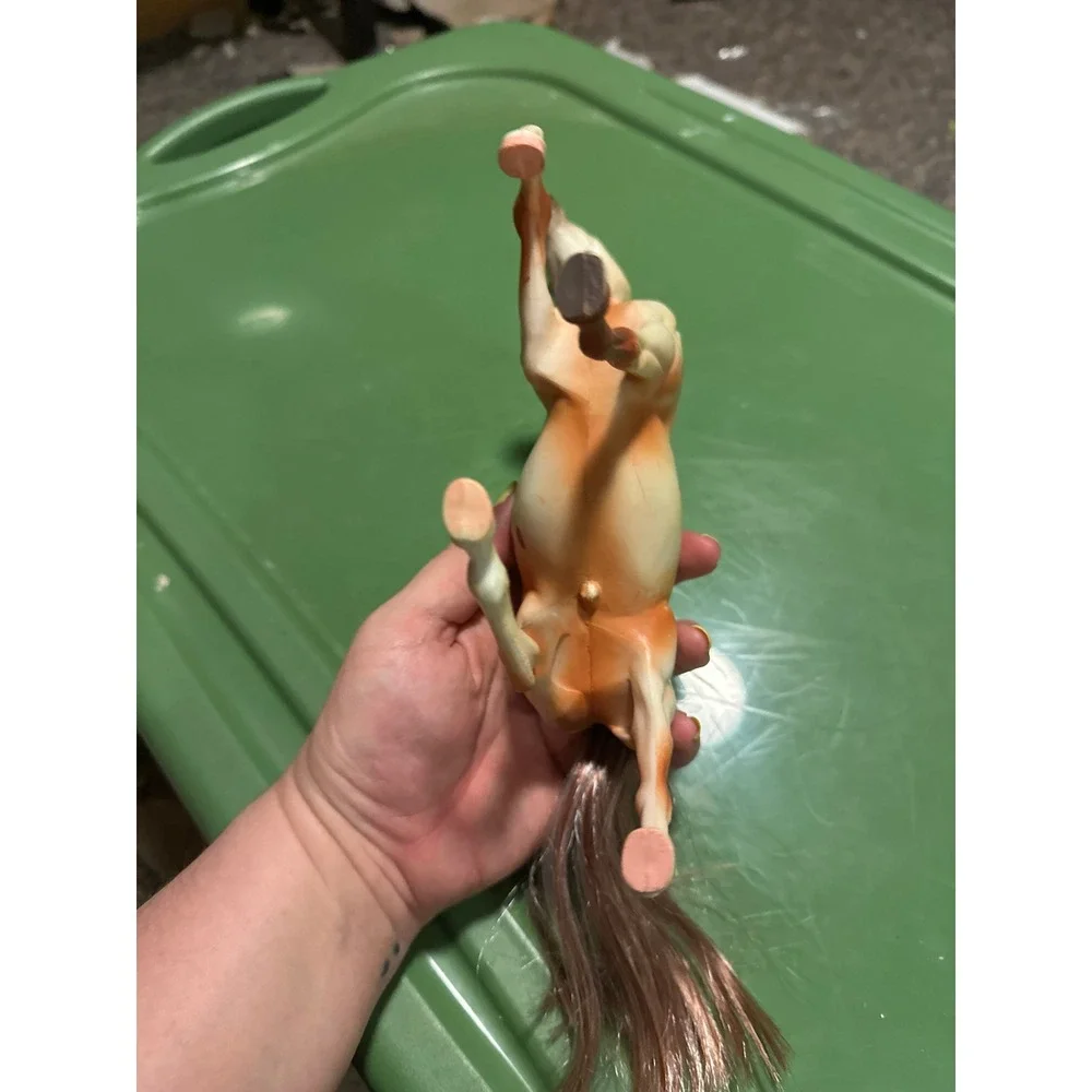 Vintage Appaloosa Horse Figurine Leopard Spot Rooted Mane Tail Collectible Toy